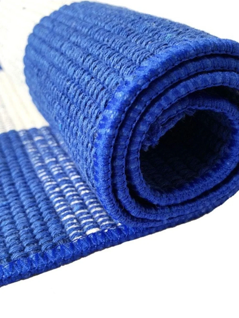 Blue and White Buffalo Check Layering Door Mats, Washable, 51.2''×23.6''